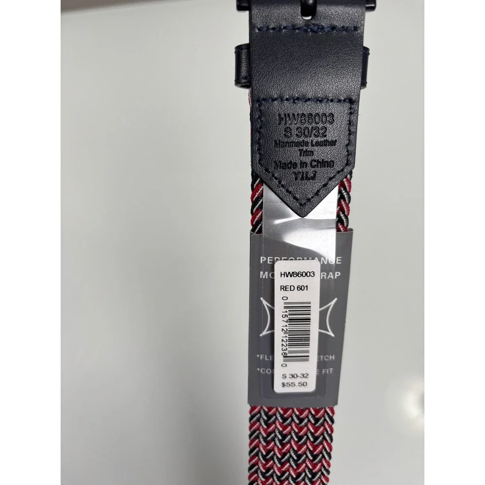Callaway Mens S Red White Navy Swing Tech Performance Motion Braided Belt NWT